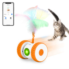 Cat Toys Cat Remote Control Toy, APP Bluetooth Connection Remote Control Cat Toy for Indoor Cats Electronic Automatic Moving Mouse Cat Toy with 6 Lights USB Charging