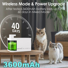 4L Wireless Cat Fountain, Stainless Steel Top, Low Noise Cat Drinking Fountain Automatic Pet Drinking Fountain, Healthy Drinking