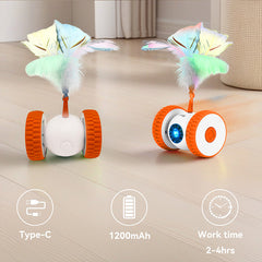 Cat Toys Cat Remote Control Toy, APP Bluetooth Connection Remote Control Cat Toy for Indoor Cats Electronic Automatic Moving Mouse Cat Toy with 6 Lights USB Charging