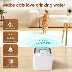 4L Wireless Cat Fountain, Stainless Steel Top, Low Noise Cat Drinking Fountain Automatic Pet Drinking Fountain, Healthy Drinking